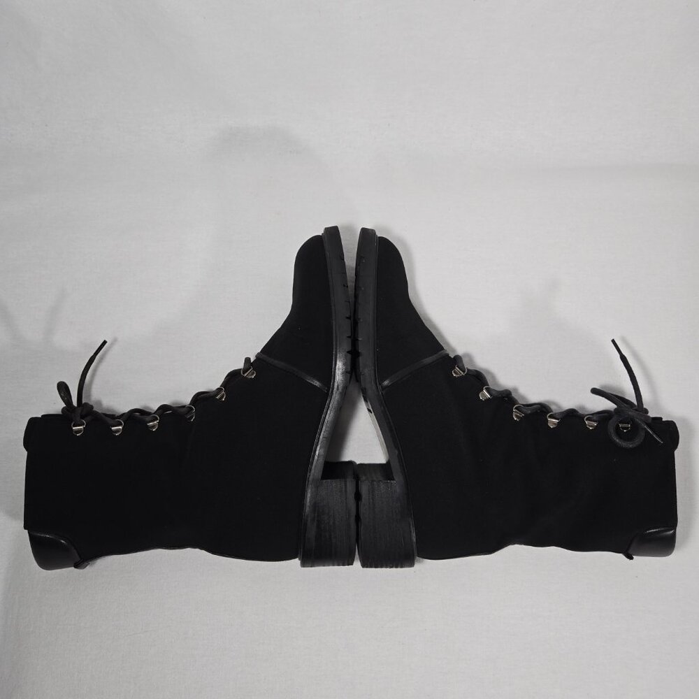 STUART WEITZMAN Eclectic Grandpa BLACK Nylon Upper Combat Boots Women Size 7.5B - Picture 8 of 17